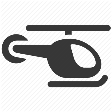 a black and white icon of a helicopter