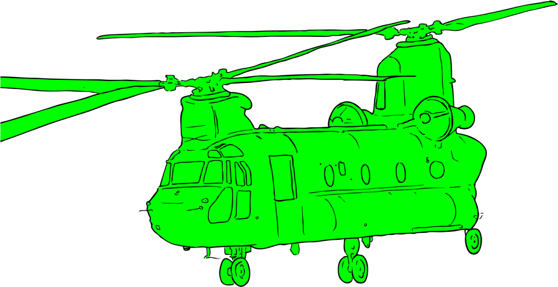 a green helicopter on a white background