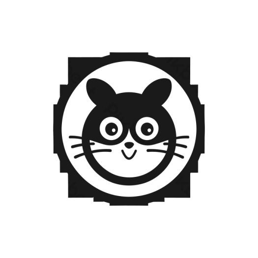 a black and white image of a cat's face