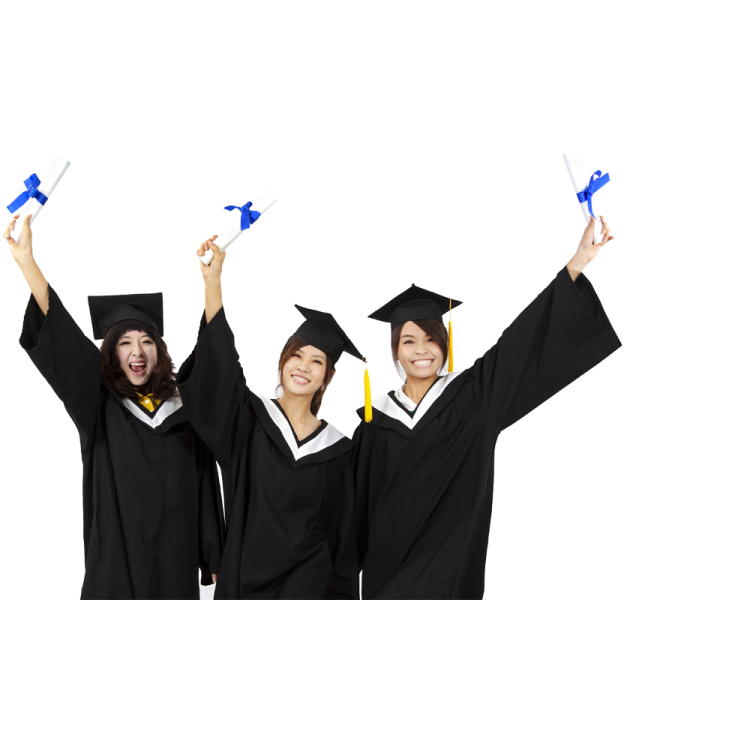 a group of graduates holding their diplomas