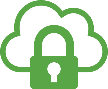 a green cloud with a lock on it