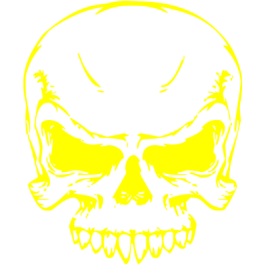a drawing of a skull with fangs
