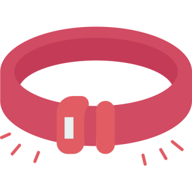 a red bracelet with a pair of headphones