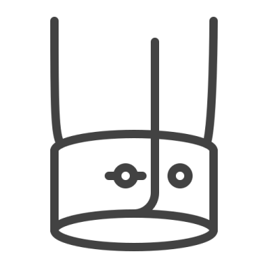 a black and white line drawing of a chef's hat