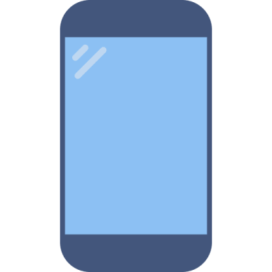 a smartphone with a blank screen