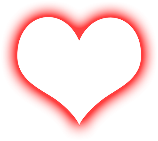 a white heart with a shadow on it