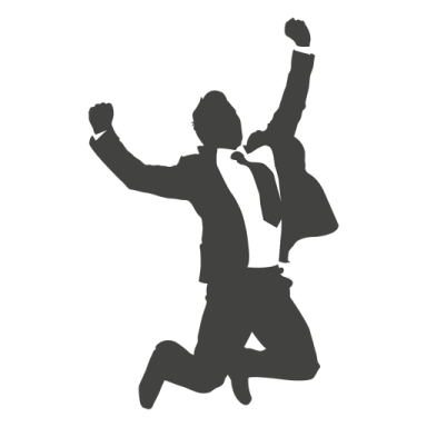 a silhouette of a man jumping in the air