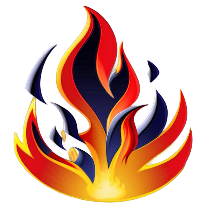 a fire with flames in the middle