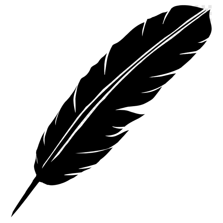 a black and white silhouette of a feather