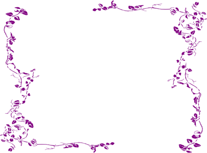 a frame with purple flowers on it