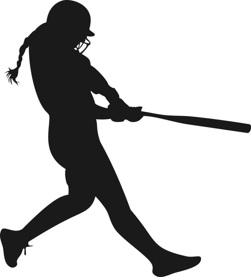 a silhouette of a baseball player with a bat