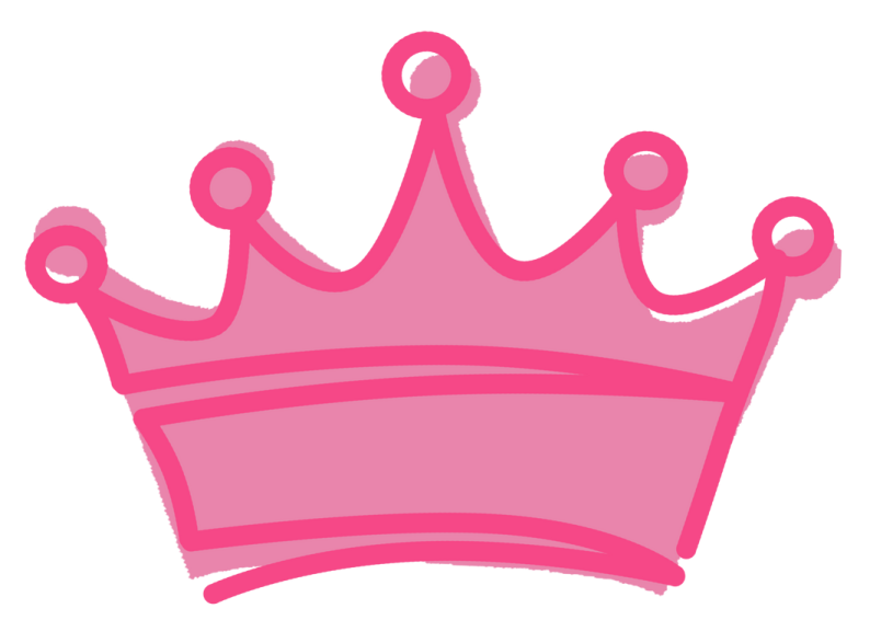 a pink crown on a white background