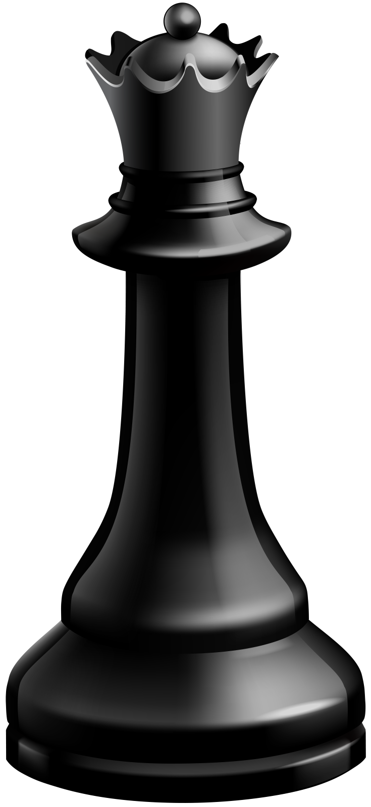a black chess piece on a white background