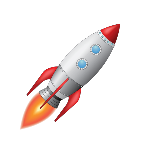 an illustration of a rocket on a white background
