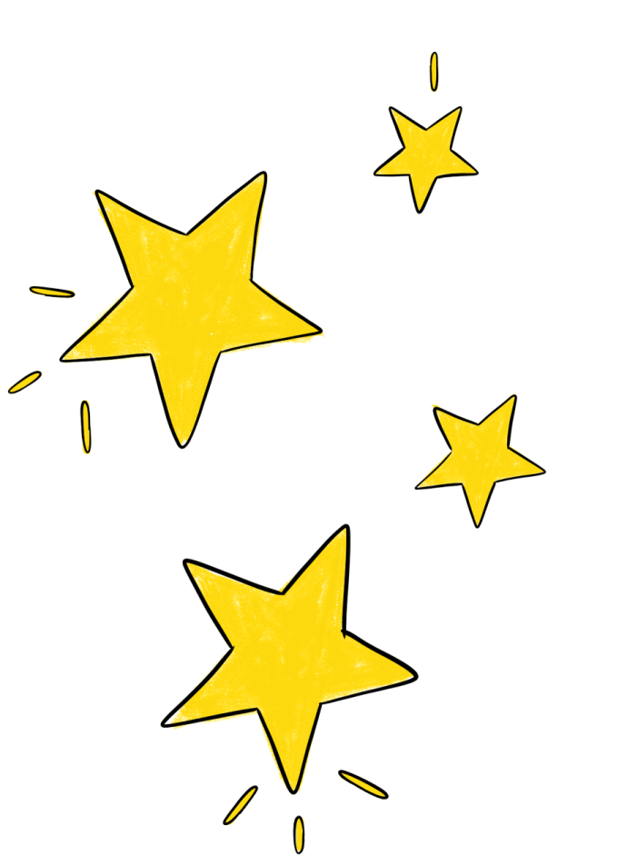 three yellow stars on a white background