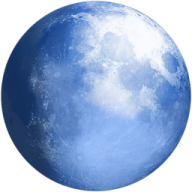 a blue moon on a white background