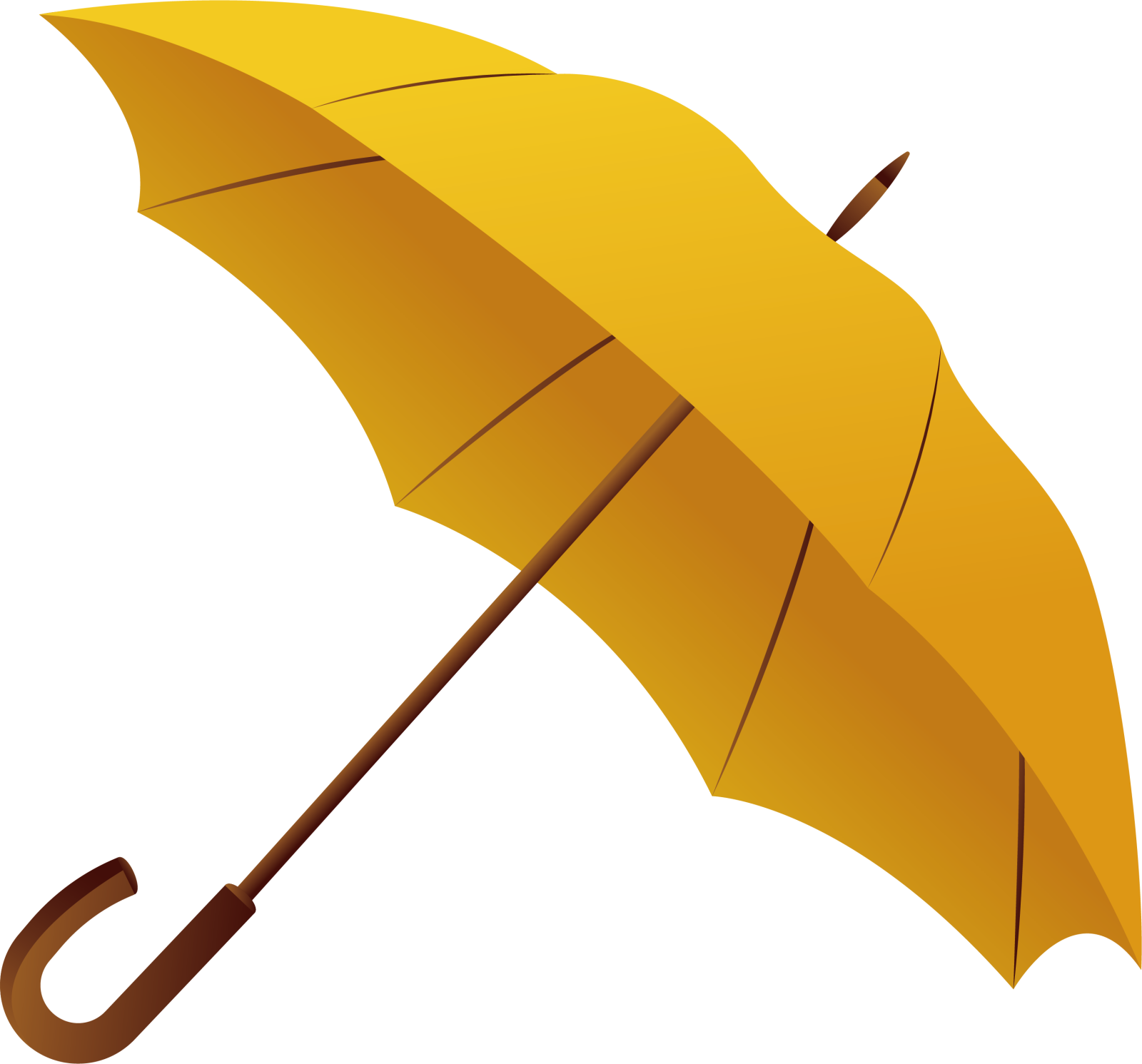 a yellow umbrella on a white background