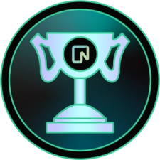 a black and green icon of a trophy