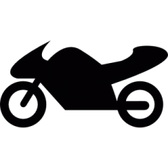 a black and white silhouette of a motorcycle