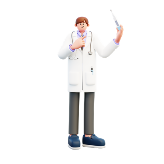 a male doctor with a stel in his hand