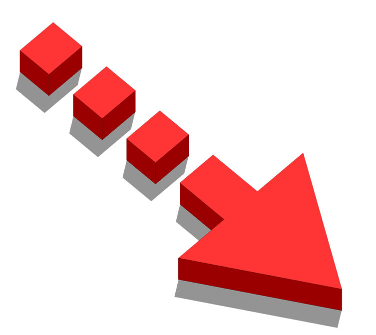 a red arrow pointing upward to the right
