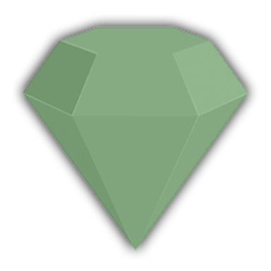 a green diamond on white background