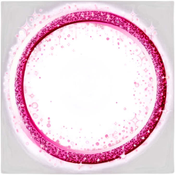 a pink and white circle with bubbles on it