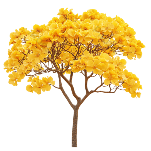 a small tree with yellow flowers on it