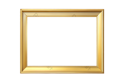 a gold frame on a white background