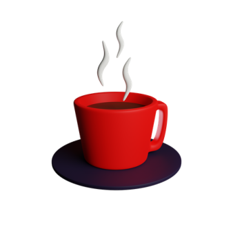 a red coffee cup on a white background
