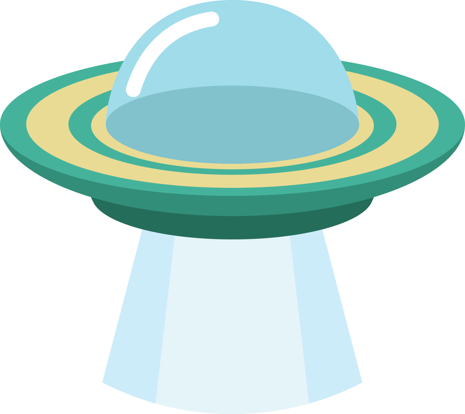 an alien spaceship with a blue dome on top