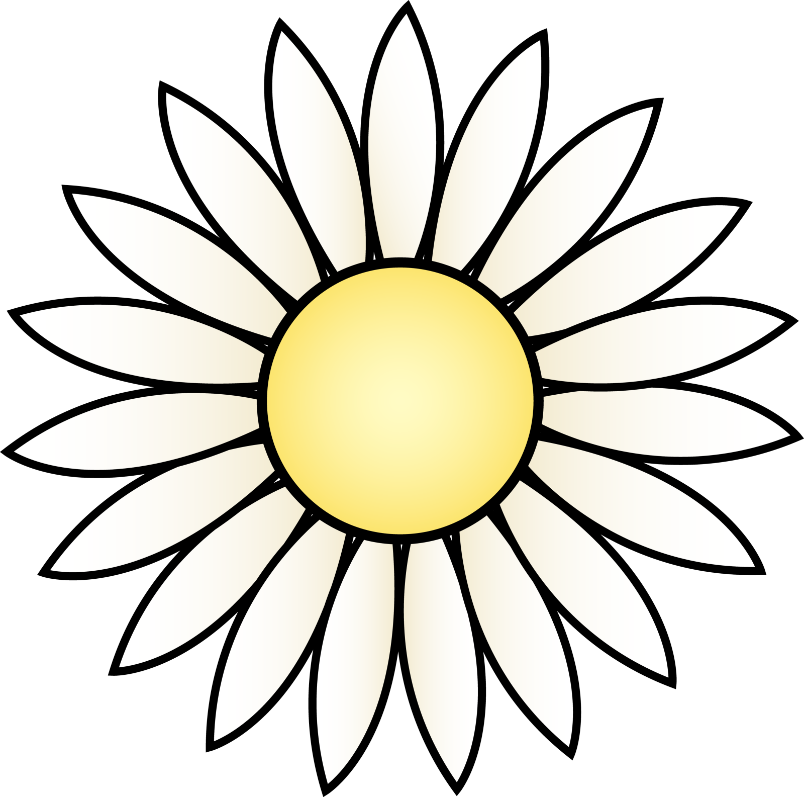 a black and white flower clipart