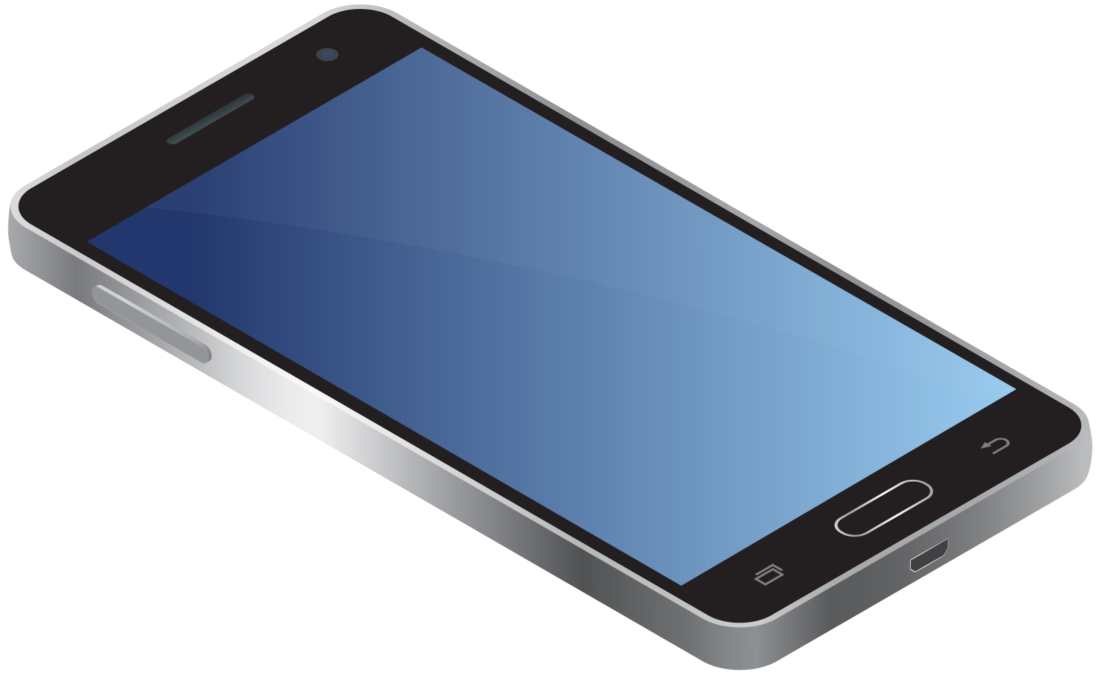 a smartphone with a blank screen