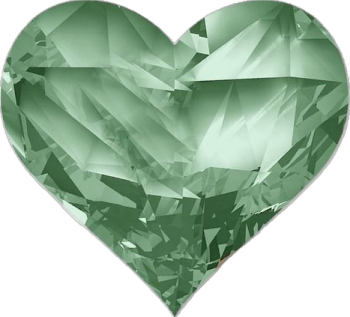 a green heart shaped gems