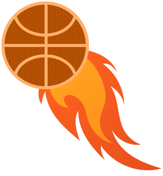 a basketball ball with fire coming out of it