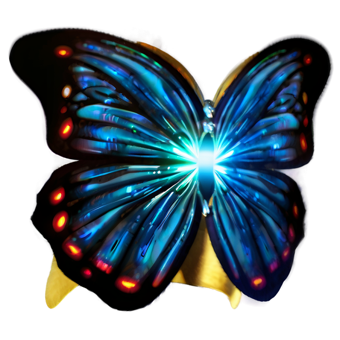 a butterfly with blue and yellow wings