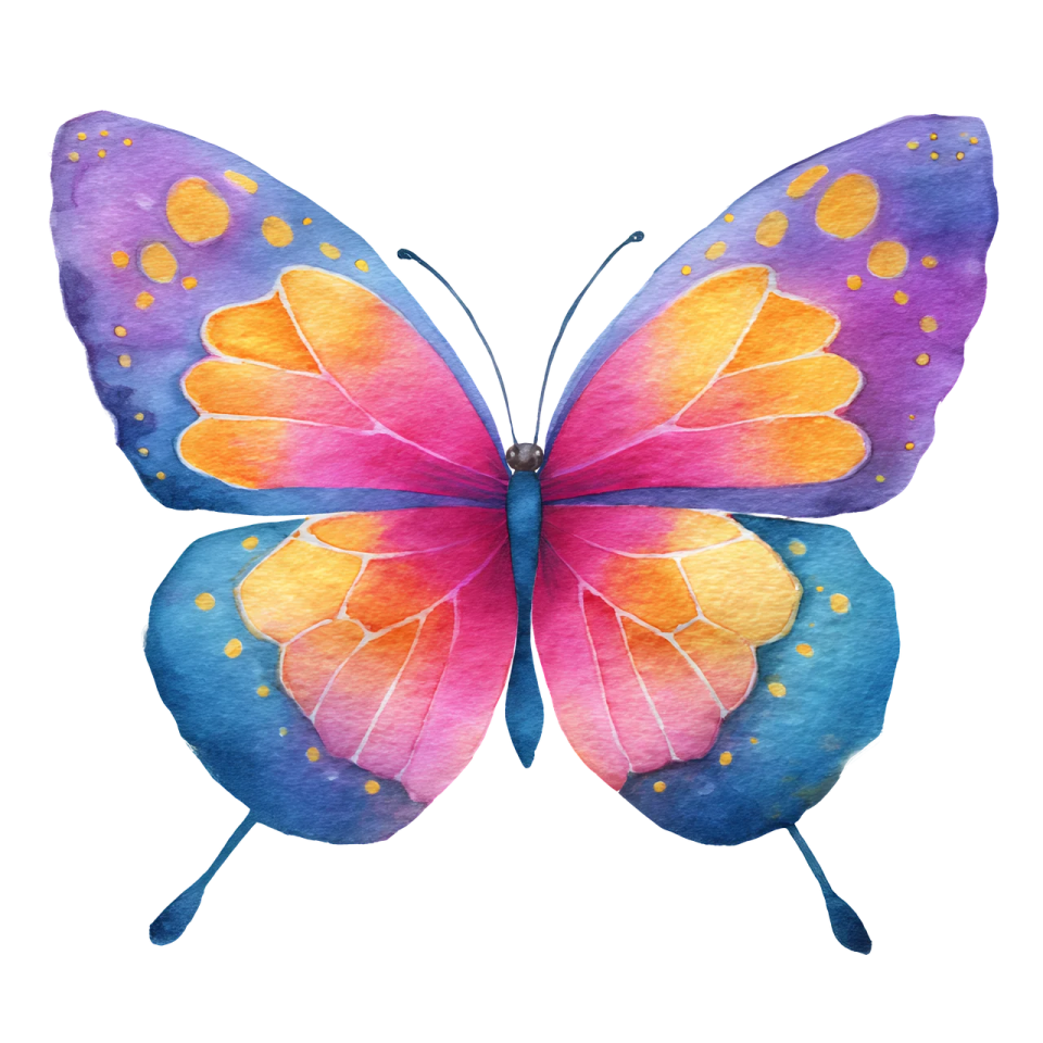a watercolor painting of a butterfly