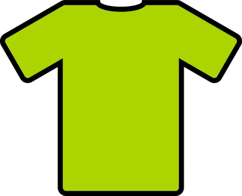 a green t - shirt