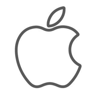 an apple logo on a white background
