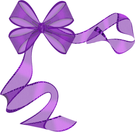 a purple ribbon on a white background