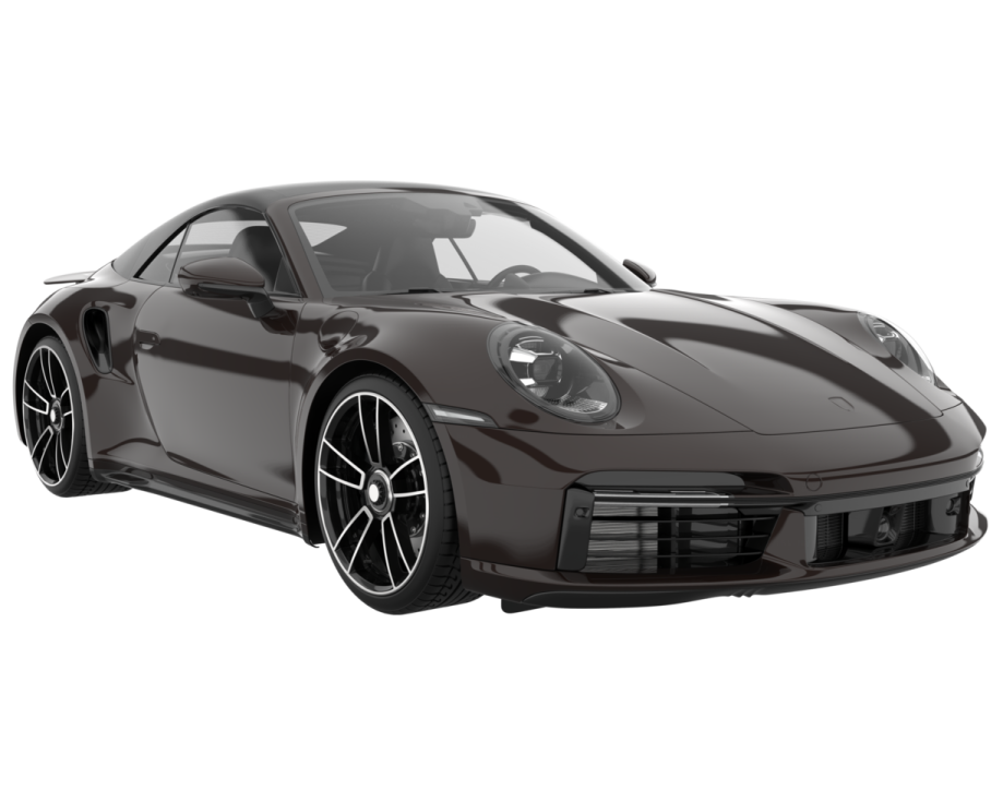 a black sports car on a white background