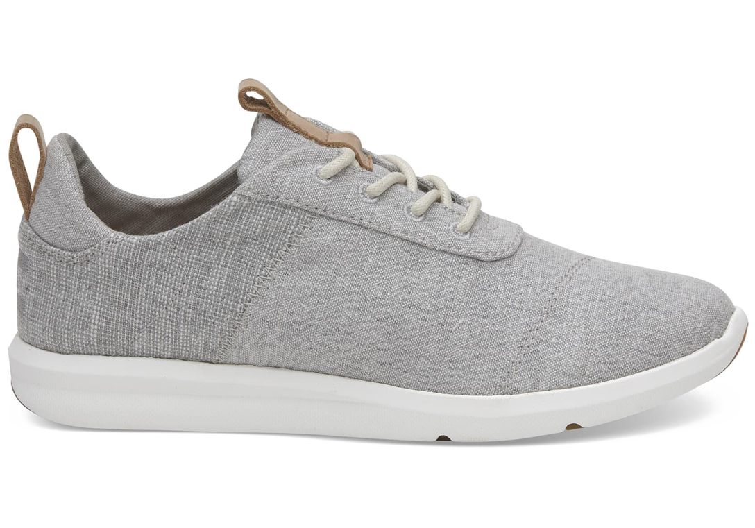 women's sneakers in grey with white soles