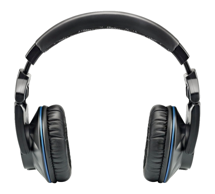 a pair of headphones on a white background
