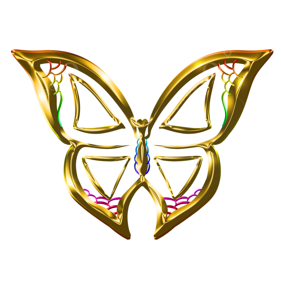 a butterfly made out of gold