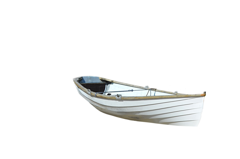a small white boat on a white background