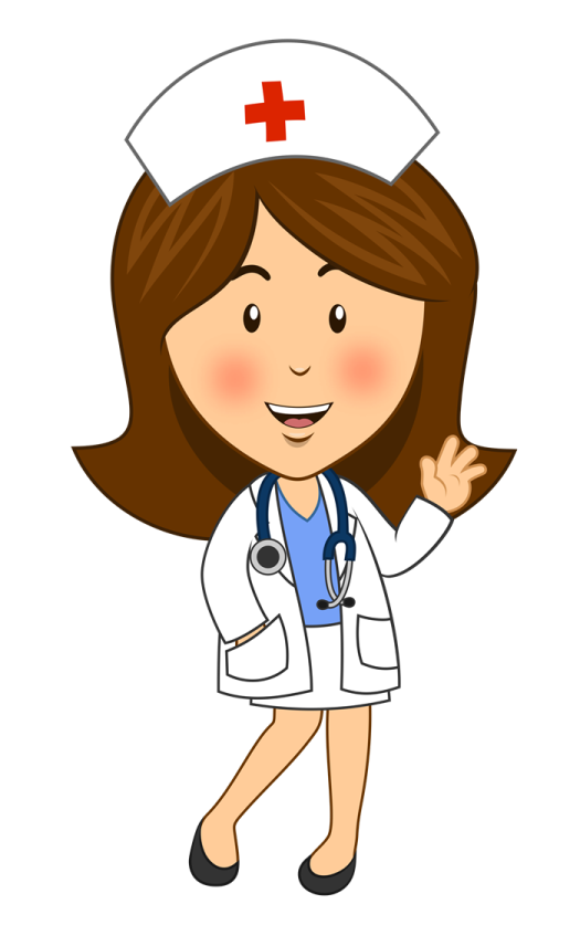 a cartoon nurse with a stel