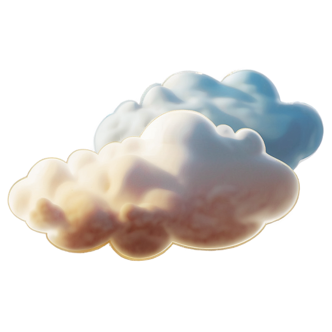 three clouds in the shape of a cloud