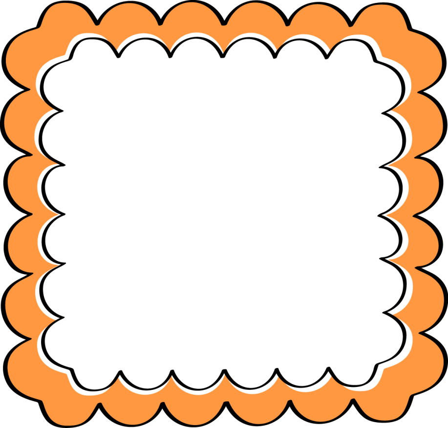 an orange frame with a white background