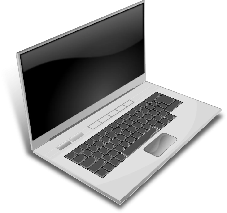 a laptop computer on a white surface