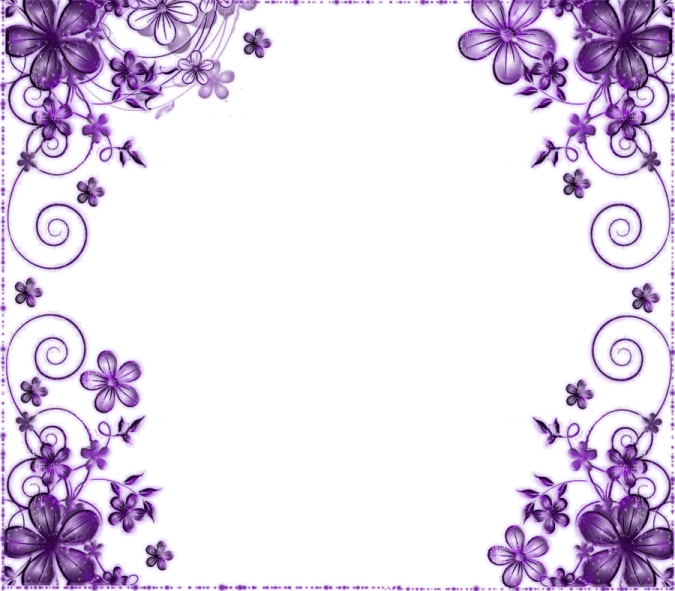 a purple floral frame on a white background